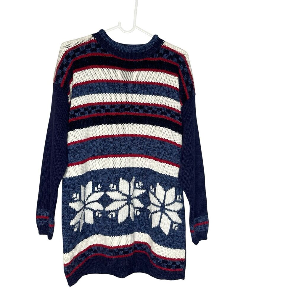 Vintage Spice of Life Fair Isle Sweater Womens Medium Striped Ramie 90s